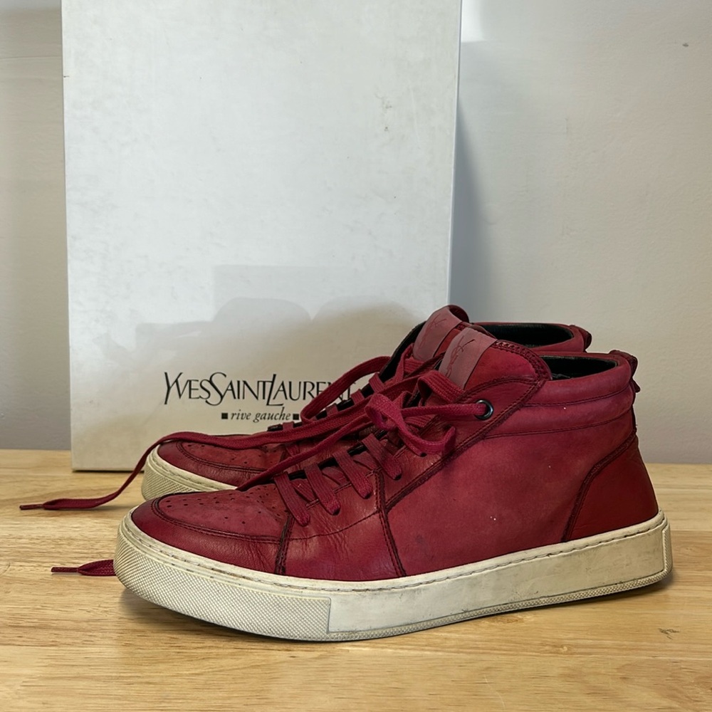 Yves Saint Laurent Red Mid Tops